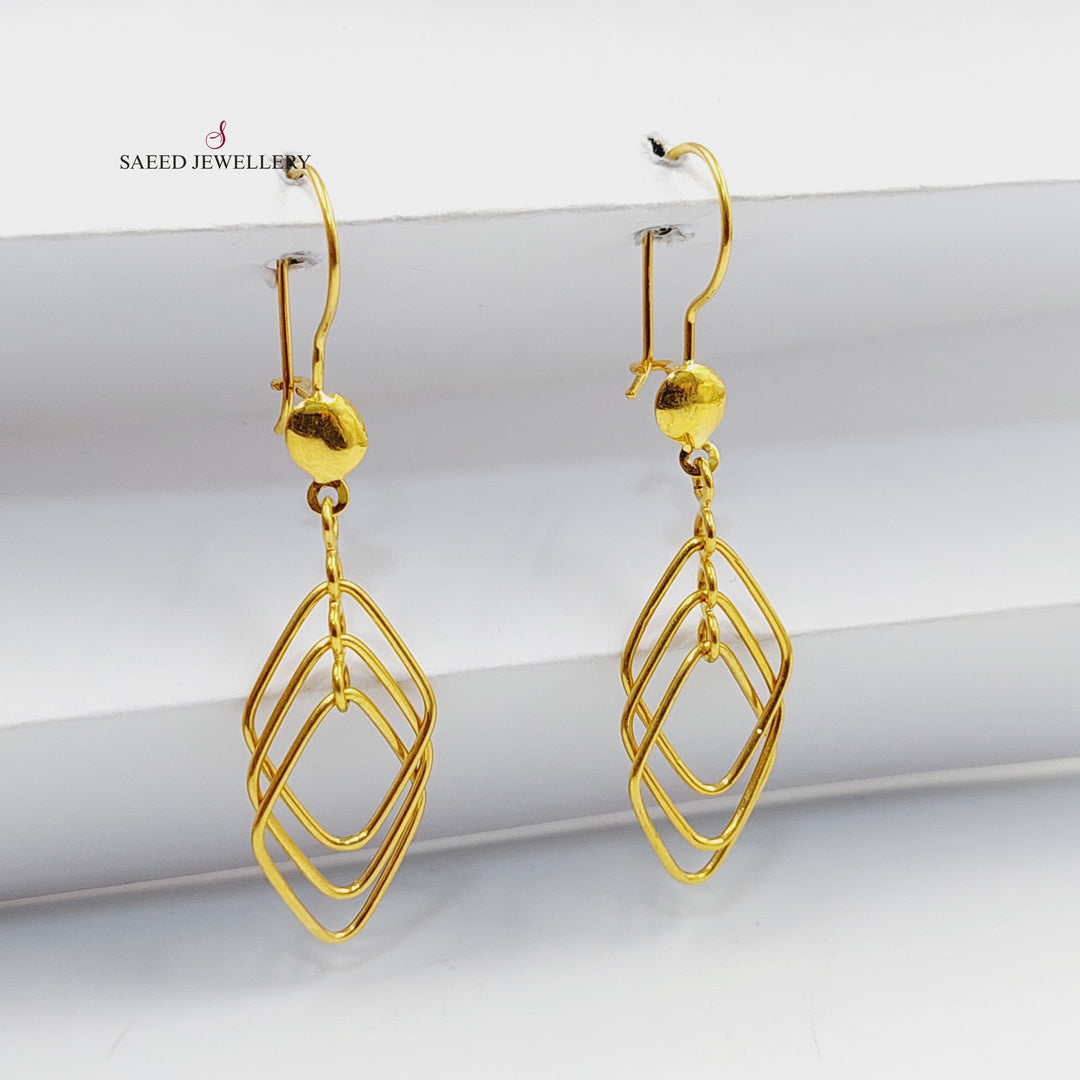 21K Gold Shankle Turkish Earrings by Saeed Jewelry - Image 1