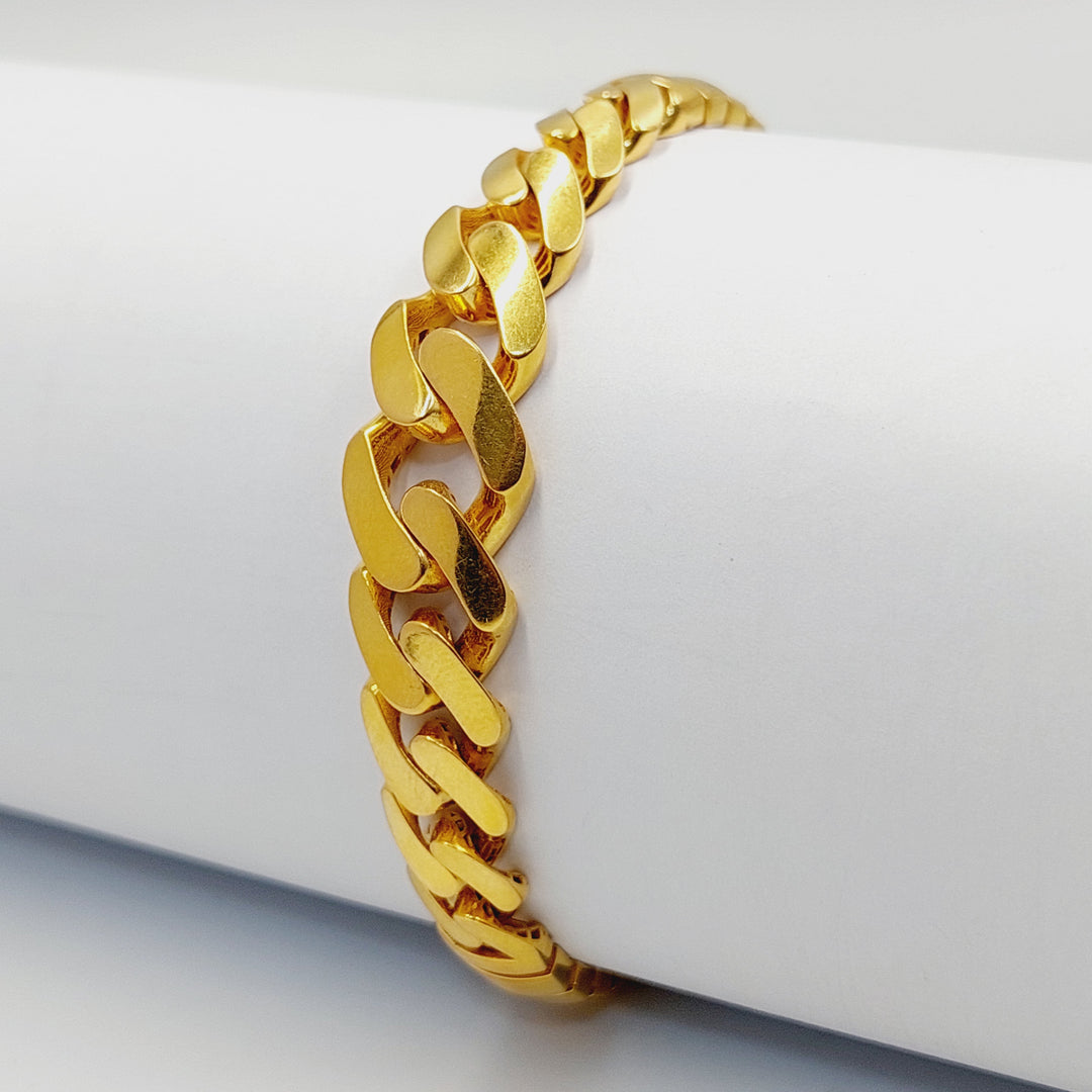 21K Gold Snake Cuban Links Bracelet by Saeed Jewelry - Image 3