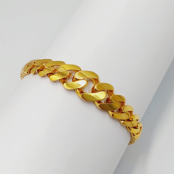 21K Gold Snake Cuban Links Bracelet by Saeed Jewelry - Image 4