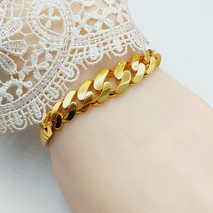 21K Gold Snake Cuban Links Bracelet by Saeed Jewelry - Image 6