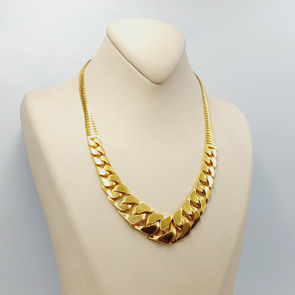 21K Gold Snake Cuban Links Necklace by Saeed Jewelry - Image 2
