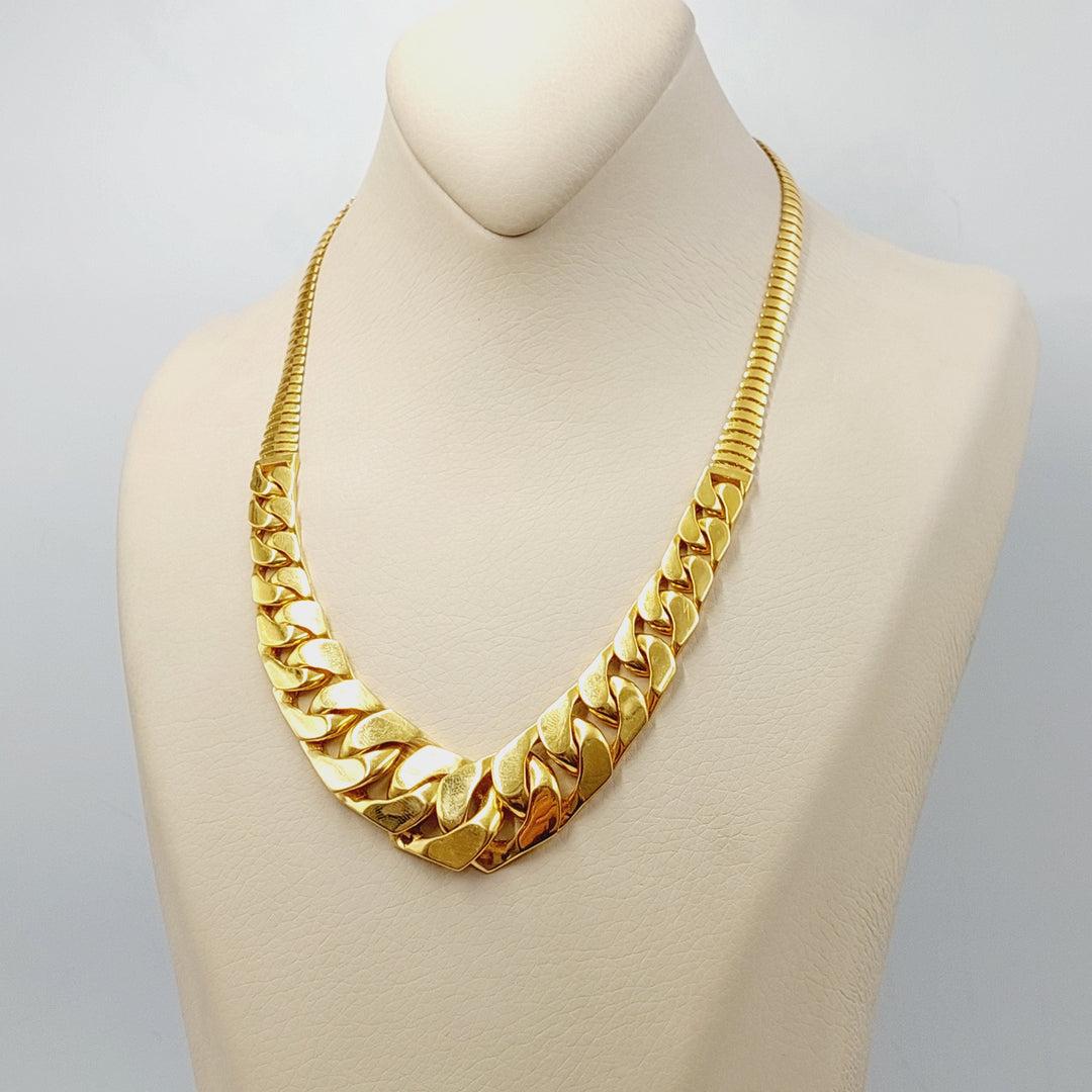 21K Gold Snake Cuban Links Necklace by Saeed Jewelry - Image 3