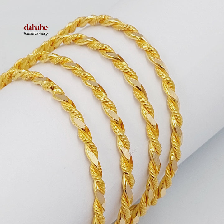 21K Gold Twisted Bangle