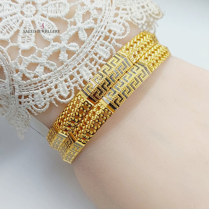 21K Gold Solid Virna Bangle by Saeed Jewelry - Image 3