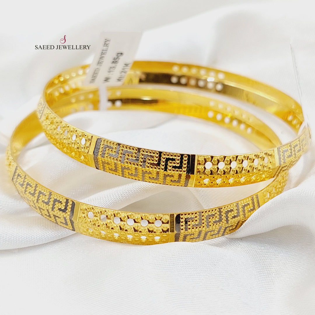 21K Gold Solid Virna Bangle by Saeed Jewelry - Image 9