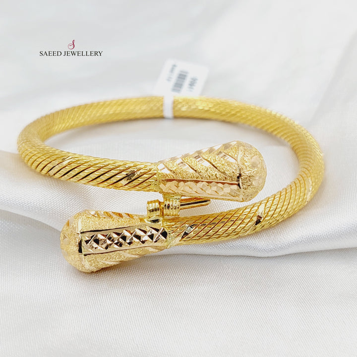 Solid pears Bangle Bracelet  Made of 21K Yellow Gold by Saeed Jewelry-30941