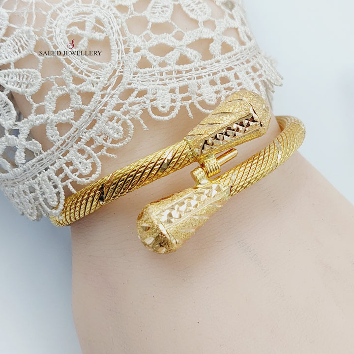 Solid pears Bangle Bracelet  Made of 21K Yellow Gold by Saeed Jewelry-30941