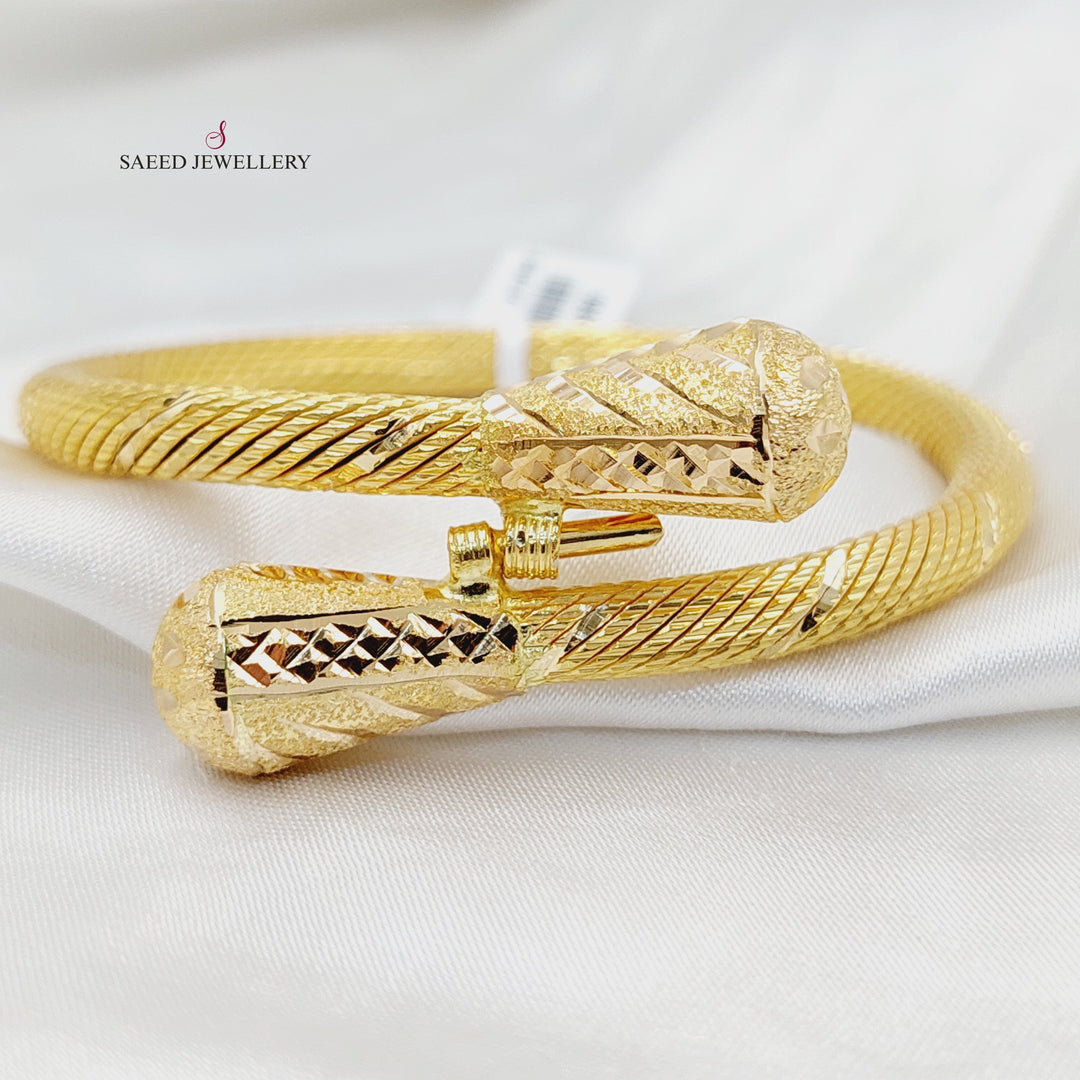 Solid pears Bangle Bracelet  Made of 21K Yellow Gold by Saeed Jewelry-30941