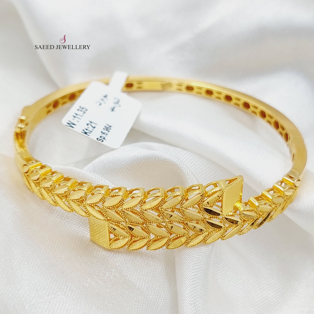 21K Gold Spike Bangle Bracelet by Saeed Jewelry - Image 2