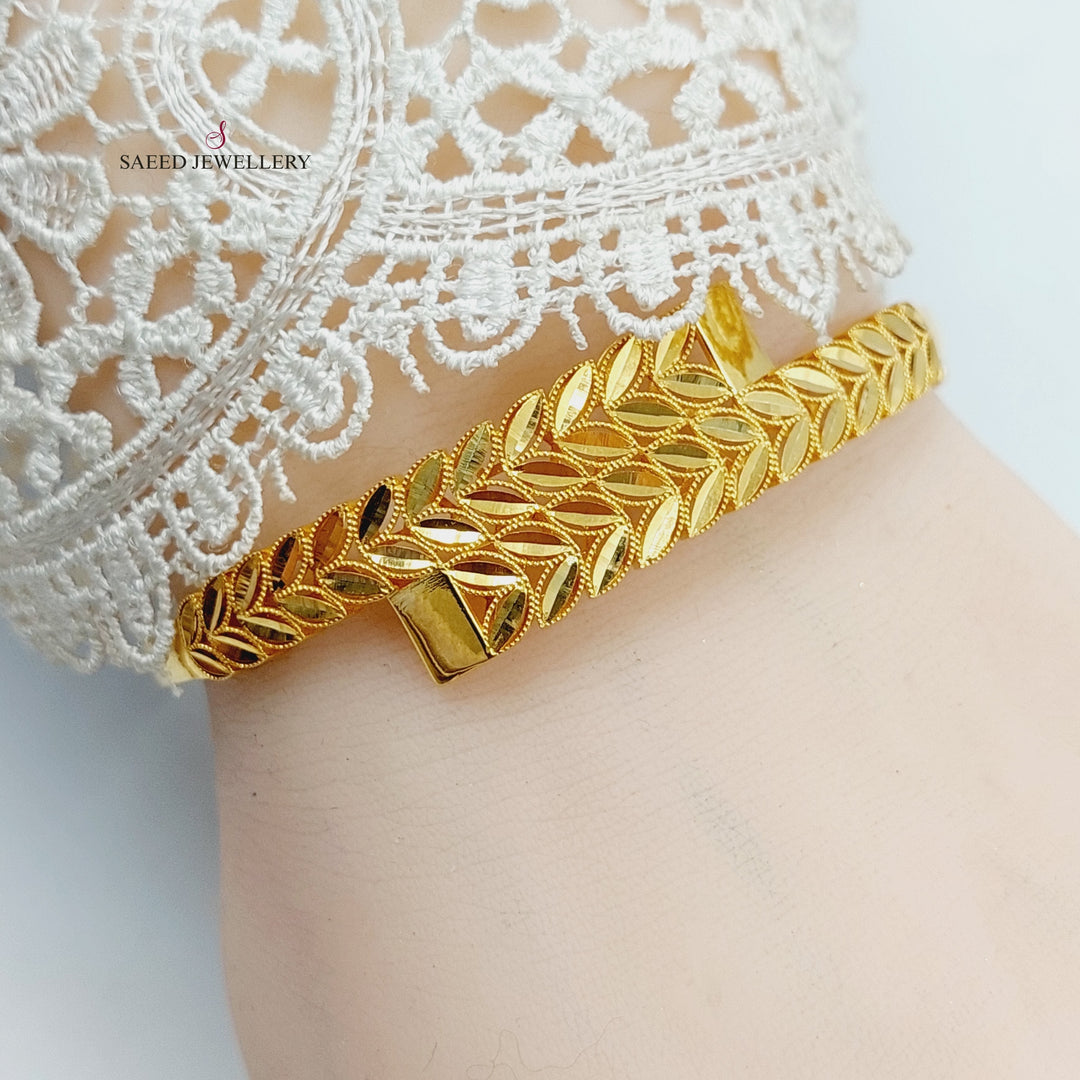 21K Gold Spike Bangle Bracelet by Saeed Jewelry - Image 3