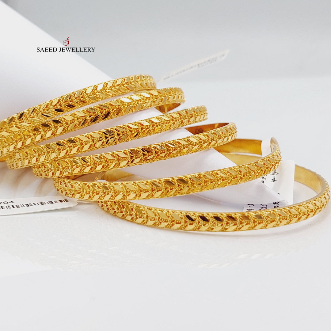 21K Gold Spike Bangle by Saeed Jewelry - Image 5