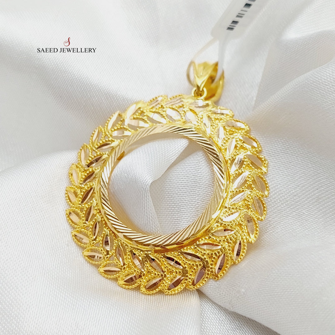 21K Gold Spike Frame Pendant by Saeed Jewelry - Image 3