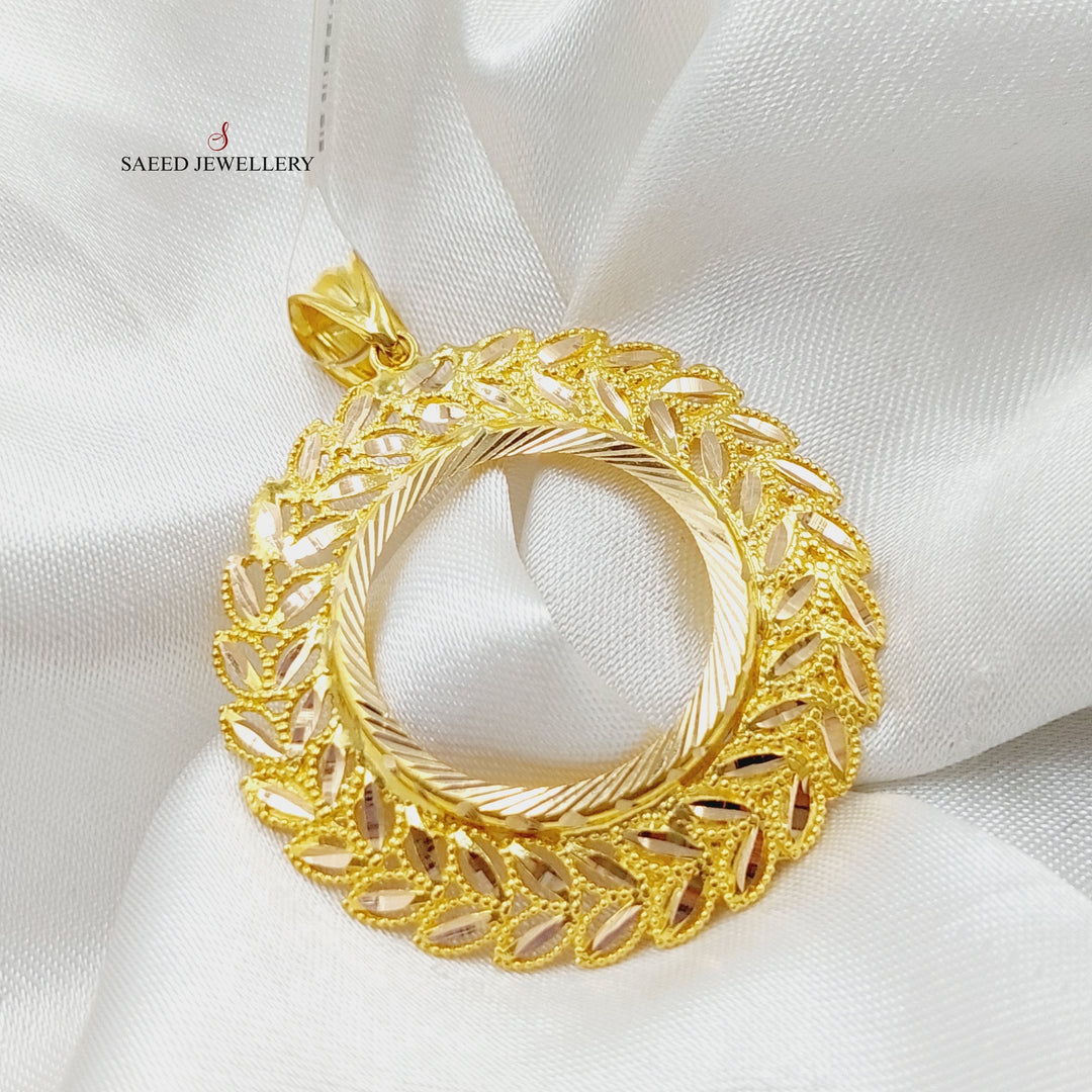 21K Gold Spike Frame Pendant by Saeed Jewelry - Image 4