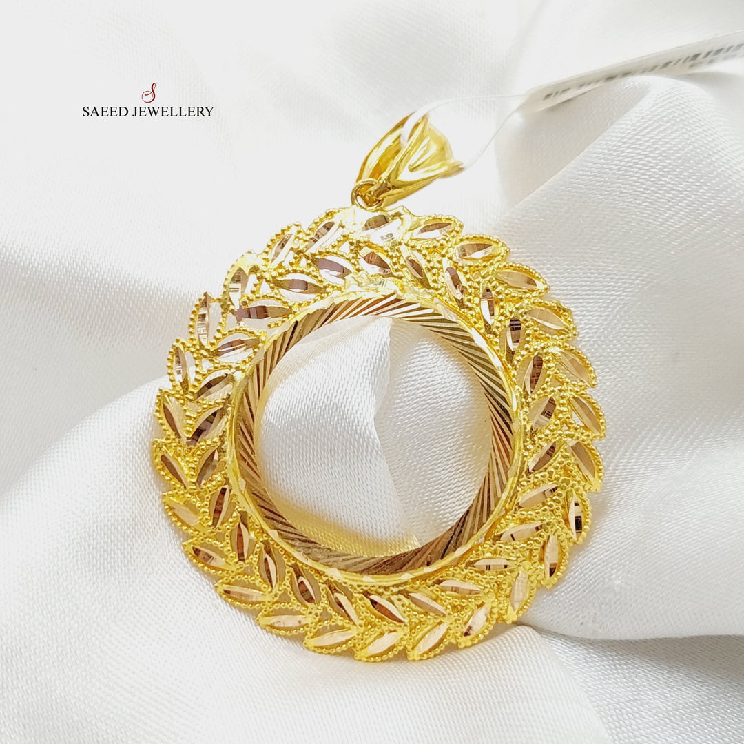 Spike Frame Pendant Made Of 21K Yellow Gold by Saeed Jewelry-27613