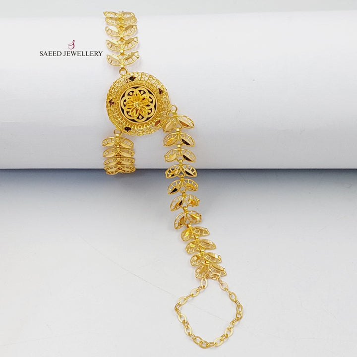 21K Gold Spike Hand Bracelet by Saeed Jewelry - Image 2