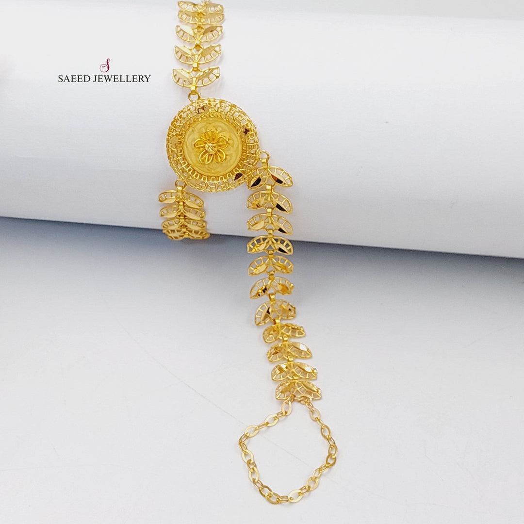 21K Gold Spike Hand Bracelet by Saeed Jewelry - Image 3