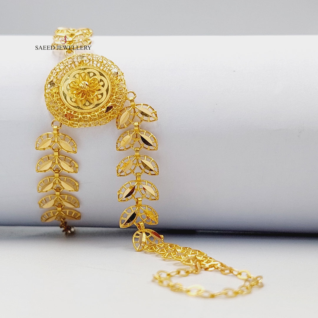 21K Gold Spike Hand Bracelet by Saeed Jewelry - Image 1