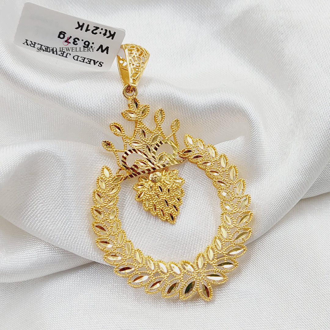 21K Gold Spike Pendant by Saeed Jewelry - Image 3
