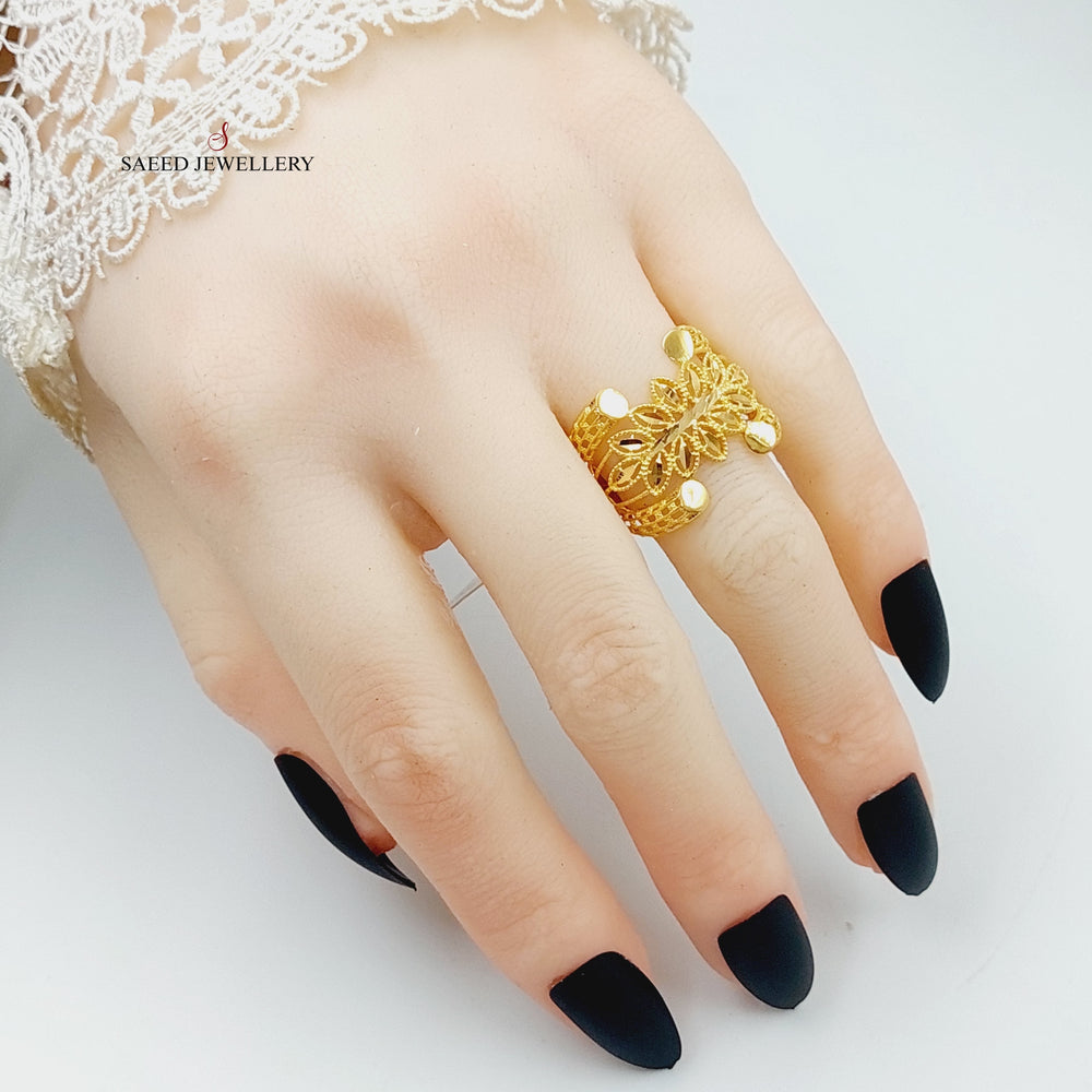 Spike Ring Made Of 21K Yellow Gold by Saeed Jewelry-28550