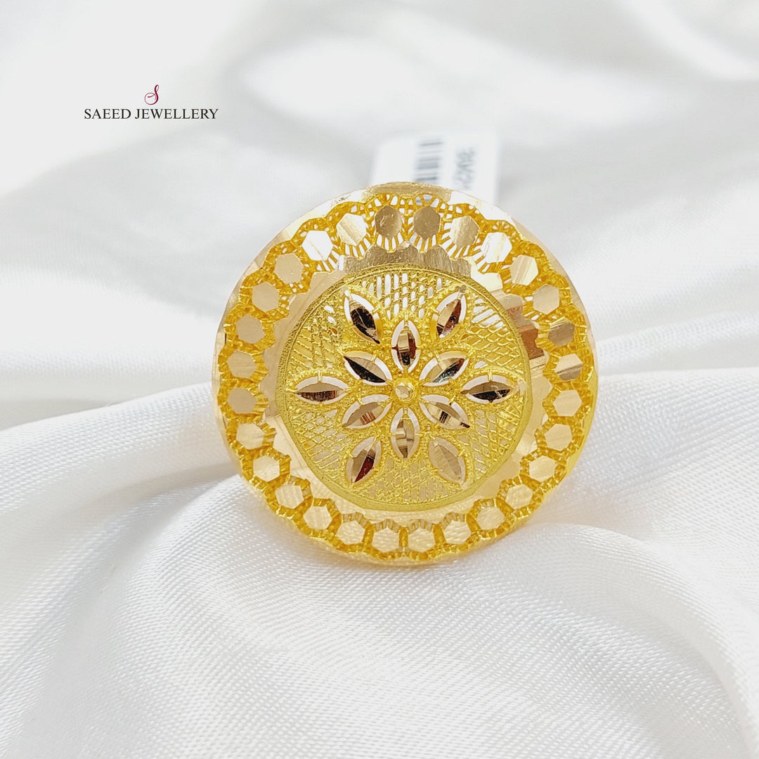 21K Gold Spike Rounded Ring by Saeed Jewelry - Image 1