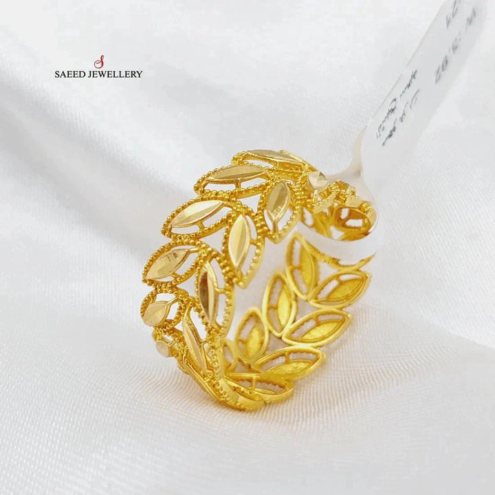 21K Gold Spike Wedding Ring by Saeed Jewelry - Image 3