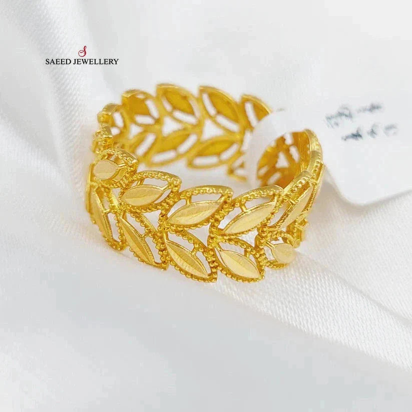 21K Gold Spike Wedding Ring by Saeed Jewelry - Image 4