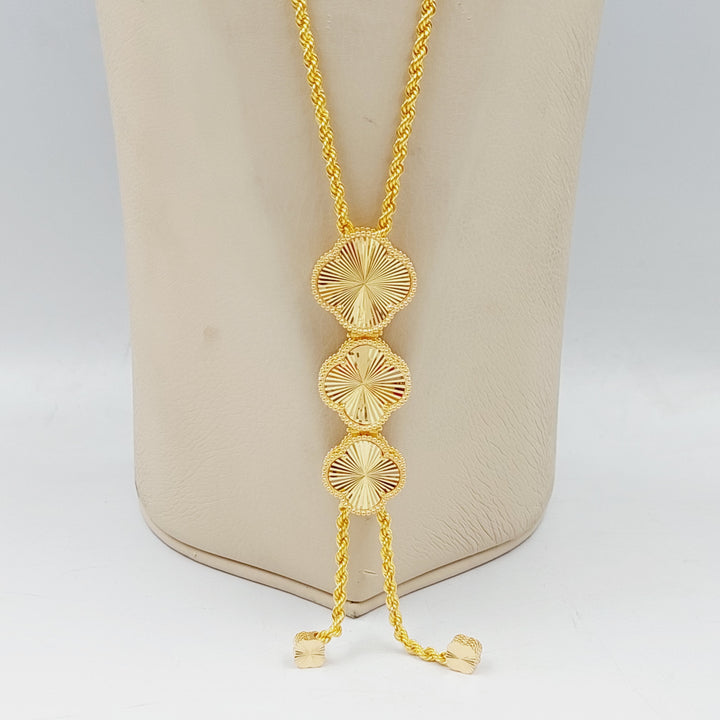 21K Gold Clover Balls Necklace by Saeed Jewelry - Image 2