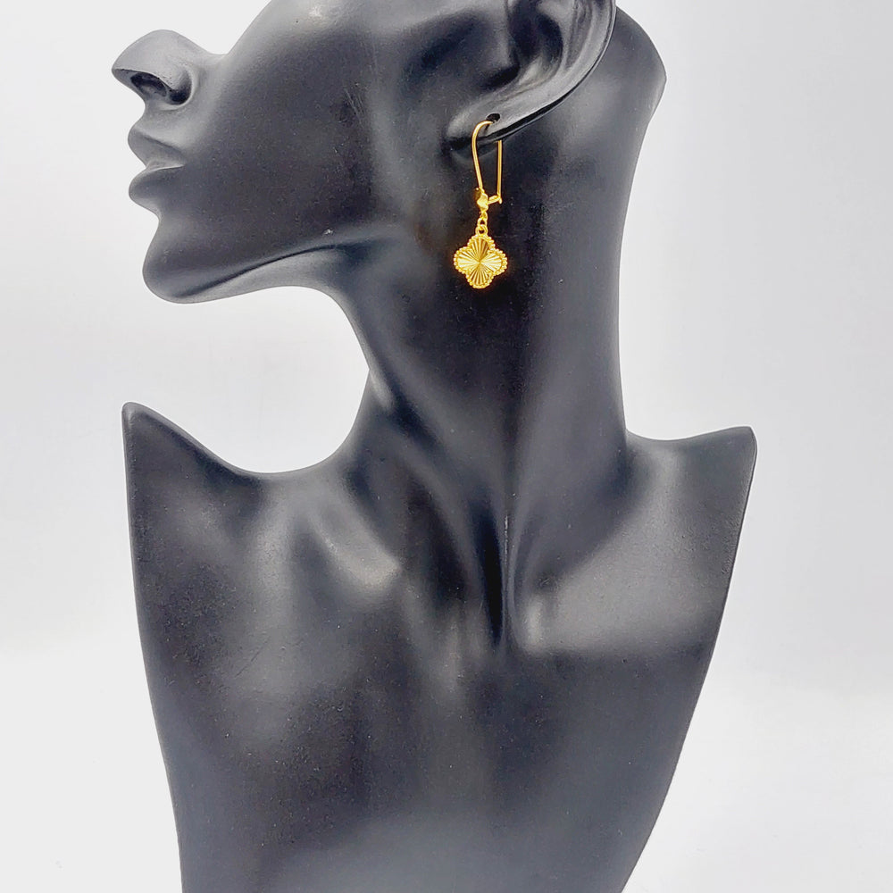 21K Gold Clover Earrings by Saeed Jewelry - Image 2