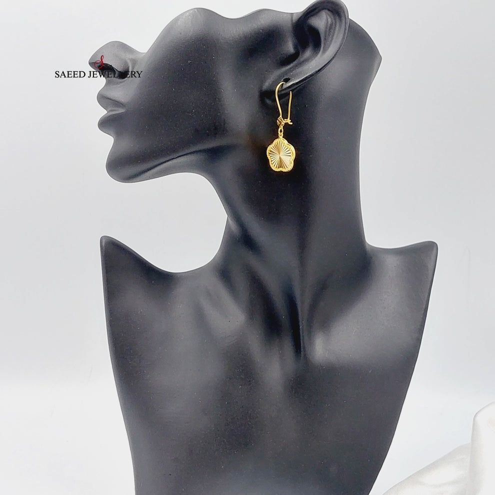 21K Gold Clover Earrings by Saeed Jewelry - Image 3