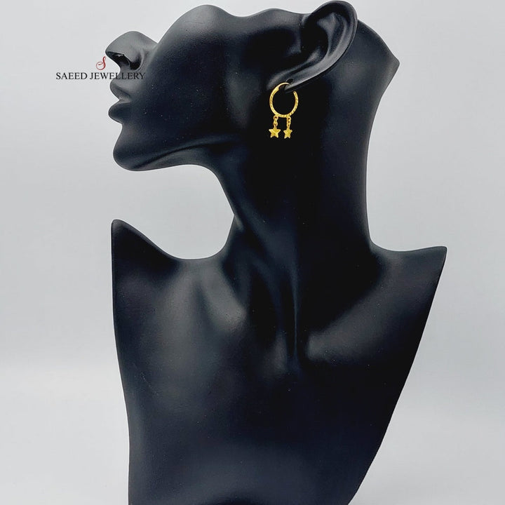 21K Gold Clover Earrings by Saeed Jewelry - Image 1