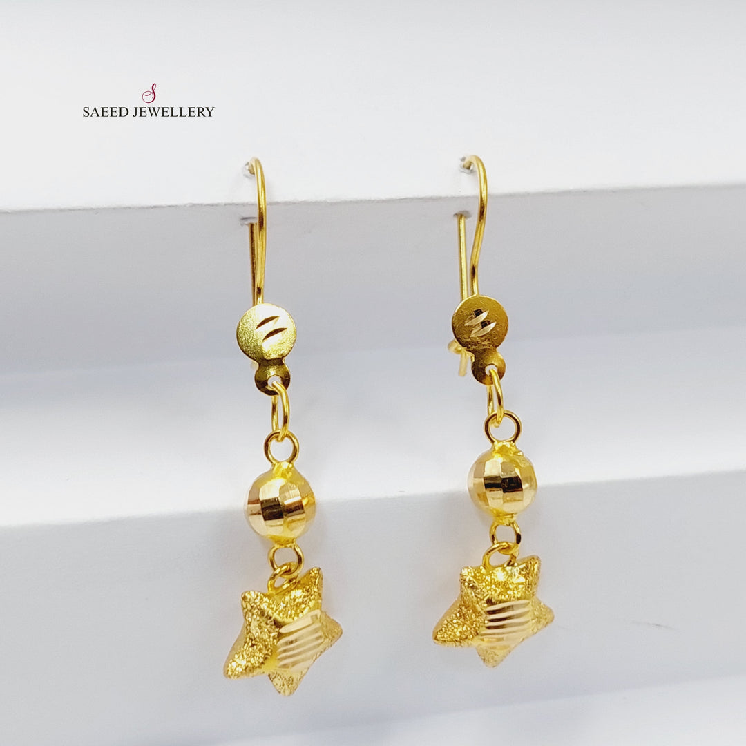 21K Gold Star Earrings by Saeed Jewelry - Image 2