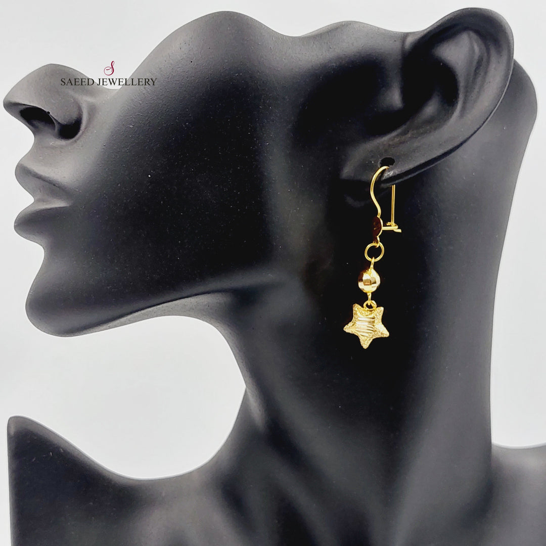 21K Gold Star Earrings by Saeed Jewelry - Image 3