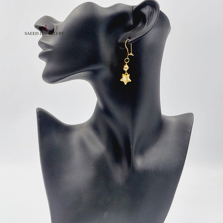 21K Gold Star Earrings by Saeed Jewelry - Image 4