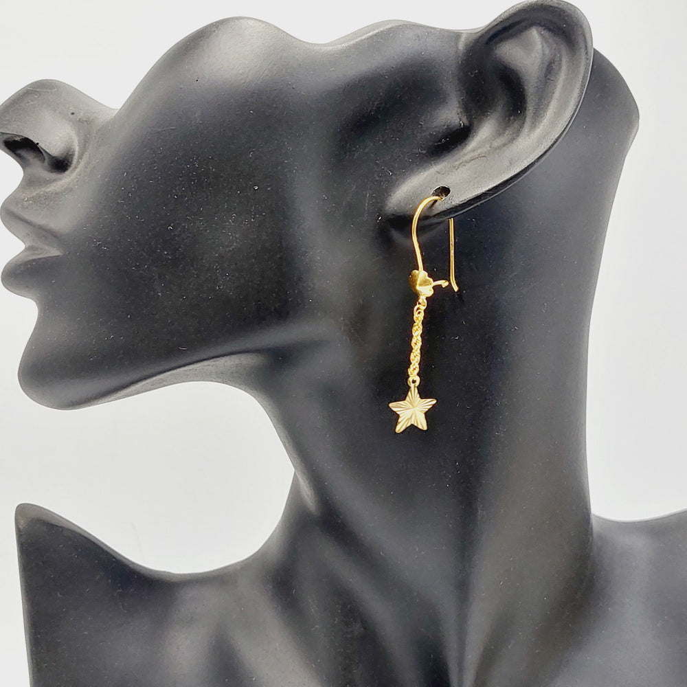 21K Gold Star Earrings by Saeed Jewelry - Image 2