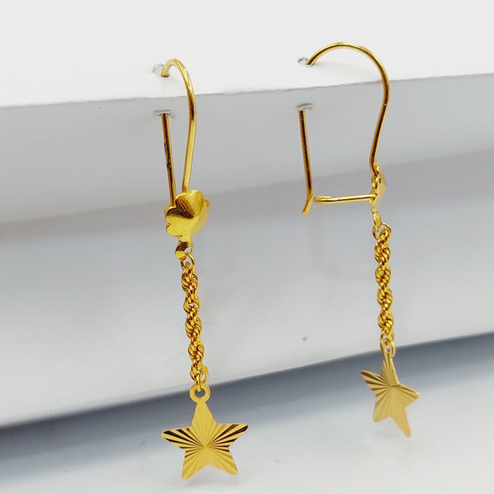 21K Gold Star Earrings by Saeed Jewelry - Image 4