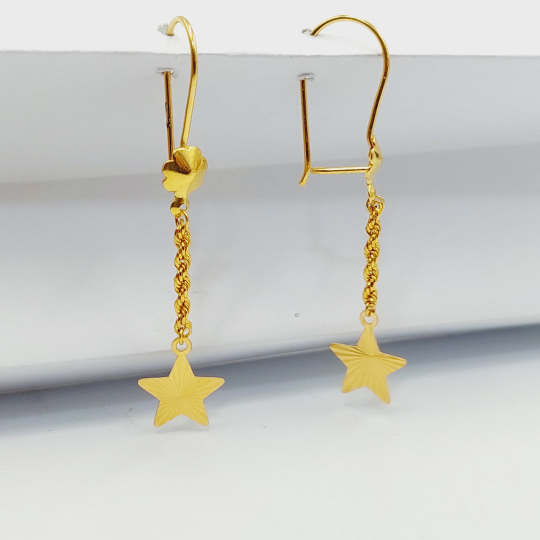 21K Gold Star Earrings by Saeed Jewelry - Image 1