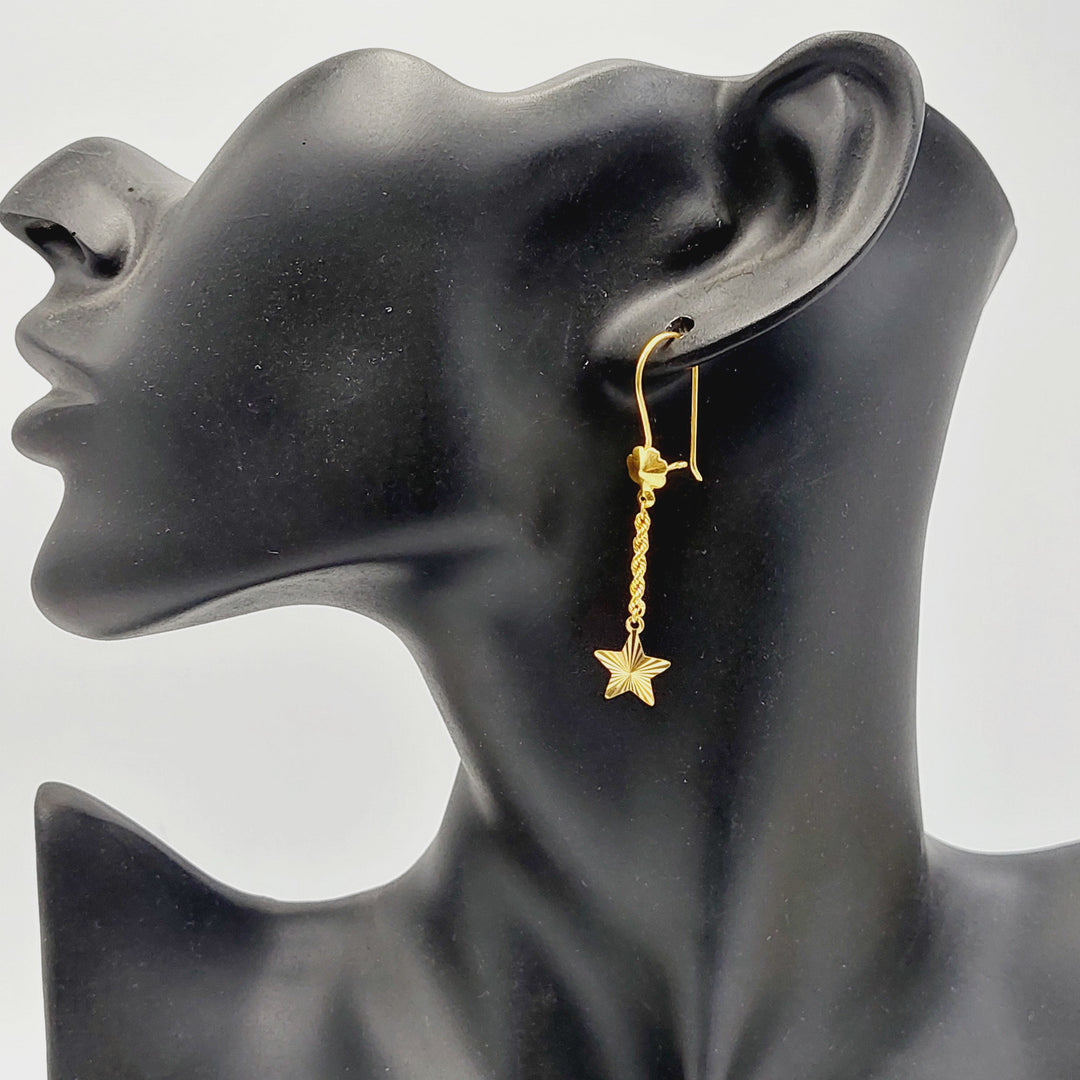 21K Gold Star Earrings by Saeed Jewelry - Image 3