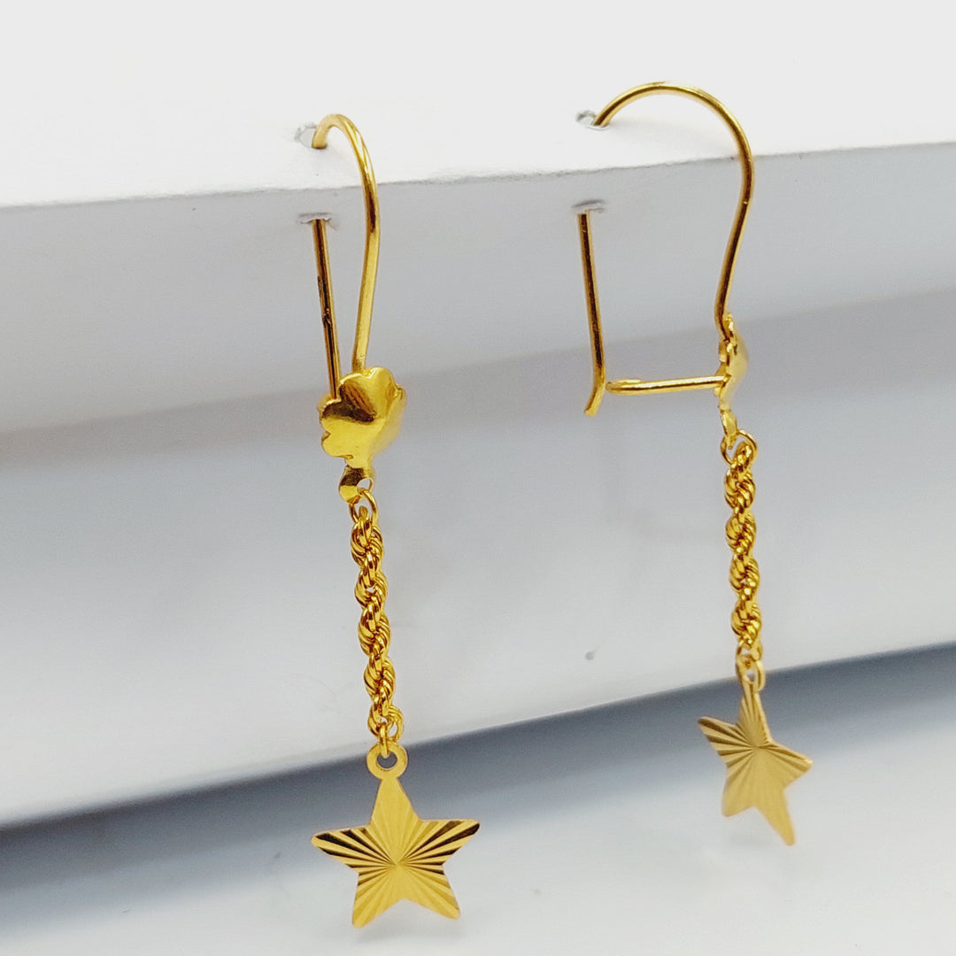 21K Gold Star Earrings by Saeed Jewelry - Image 2