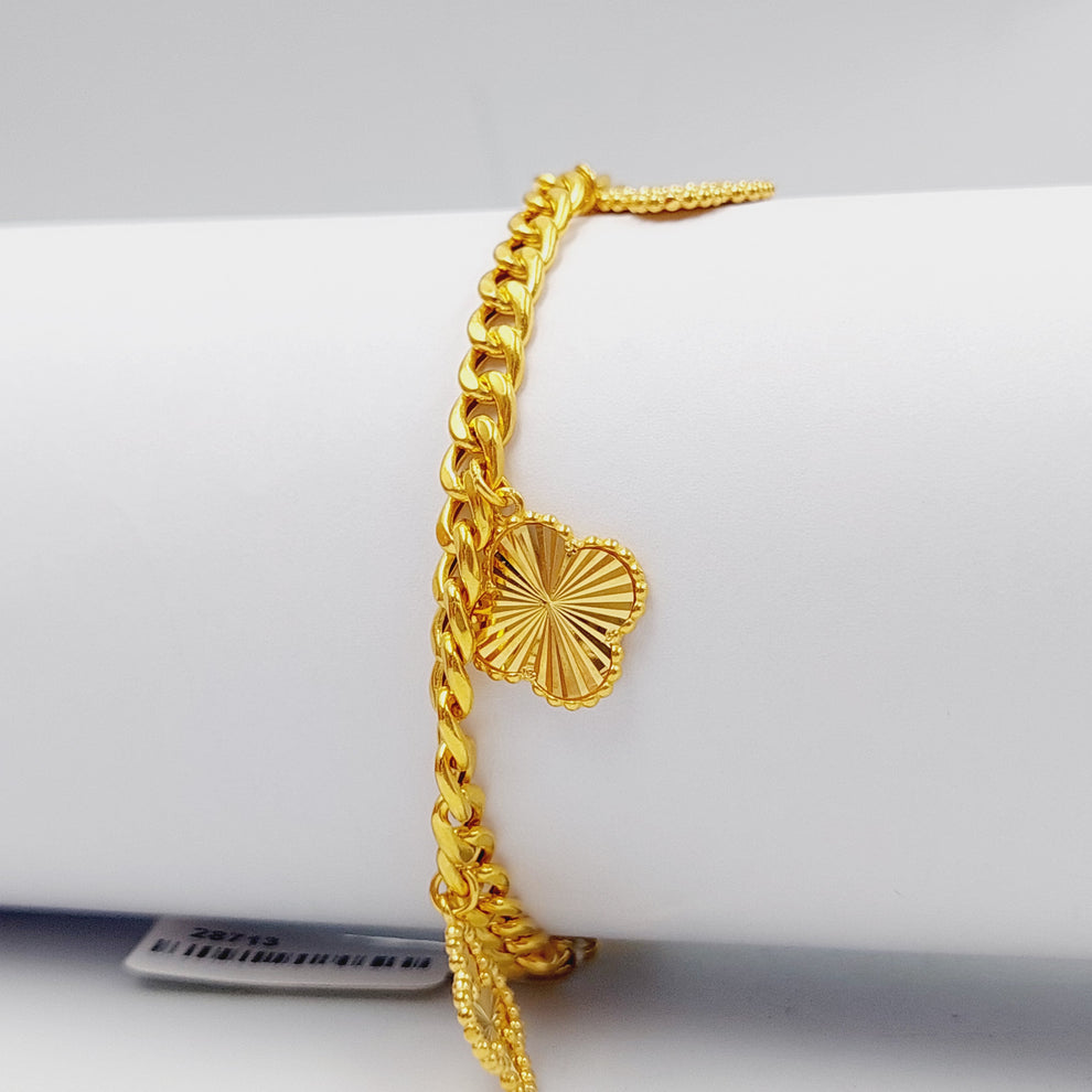 21K Gold Clover Joy Bracelet by Saeed Jewelry - Image 4