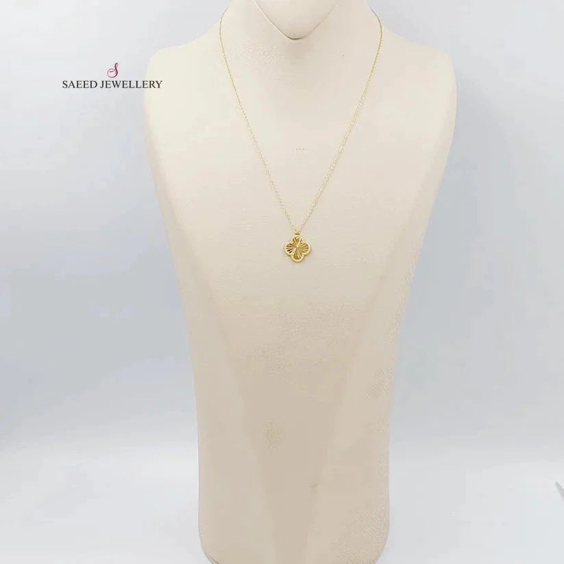 18K Gold Clover Necklace by Saeed Jewelry - Image 4