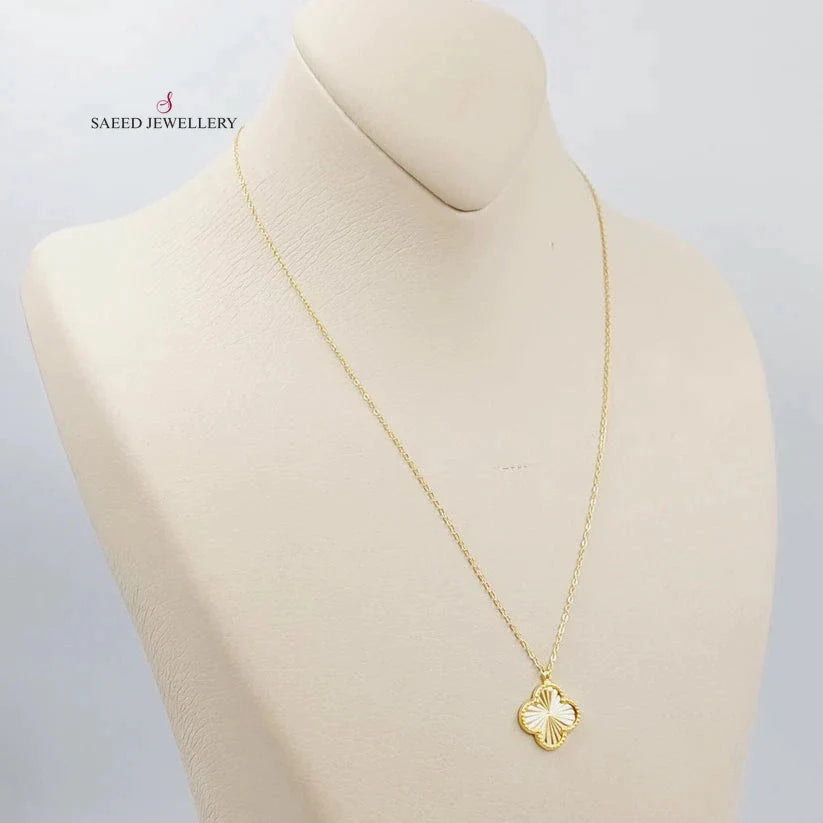 18K Gold Clover Necklace by Saeed Jewelry - Image 2