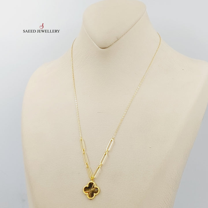 18K Gold Clover Necklace by Saeed Jewelry - Image 2