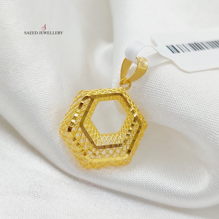 21K Gold Star Pendant by Saeed Jewelry - Image 3