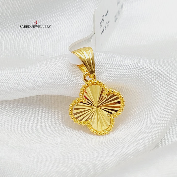 21K Gold Clover Pendant by Saeed Jewelry - Image 4