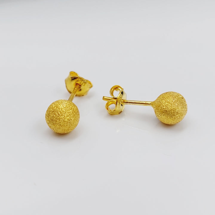 21K Gold Sugar Screw Earrings by Saeed Jewelry - Image 3