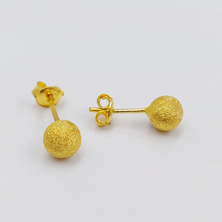 21K Gold Sugar Screw Earrings by Saeed Jewelry - Image 1