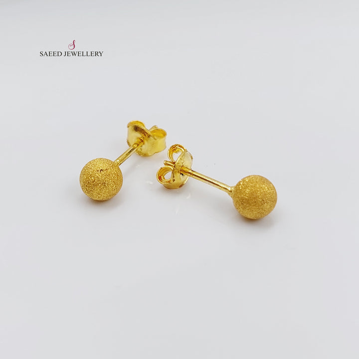 21K Gold Sugar Screw Earrings by Saeed Jewelry - Image 6