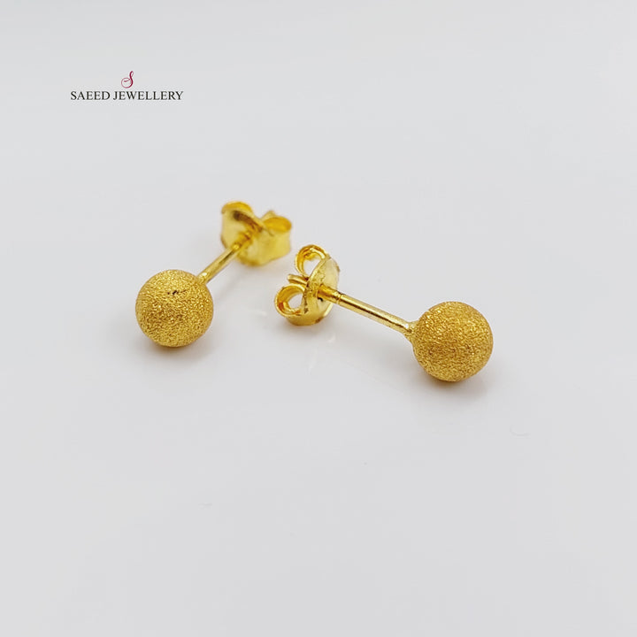 Sugar Screw Earrings Made Of  21K Yellow Gold by Saeed Jewelry-27424