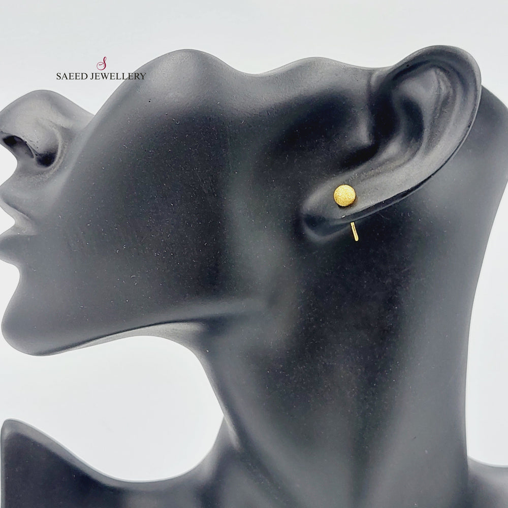 21K Gold Sugar Screw Earrings by Saeed Jewelry - Image 2