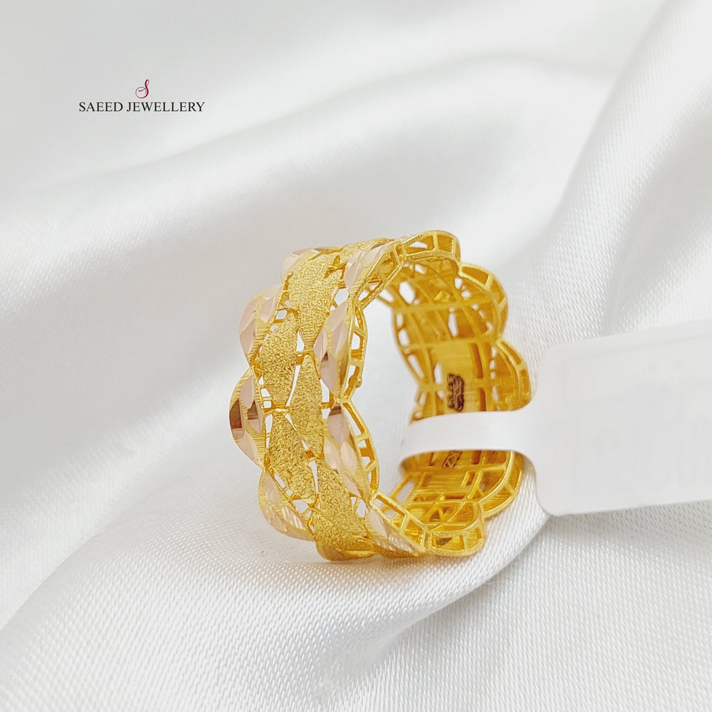 21K Gold Sugar Wedding Ring by Saeed Jewelry - Image 2